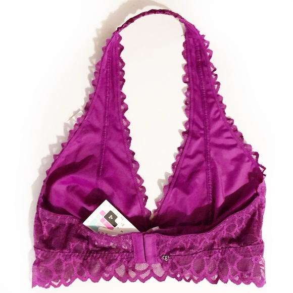 Victoria’s Secret PINK M Lace Halter Top Magenta - Picture 3 of 8